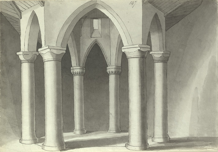 St Sepulchre Church Northampton The Octagon by Samuel Hieronymus Grimm 1773